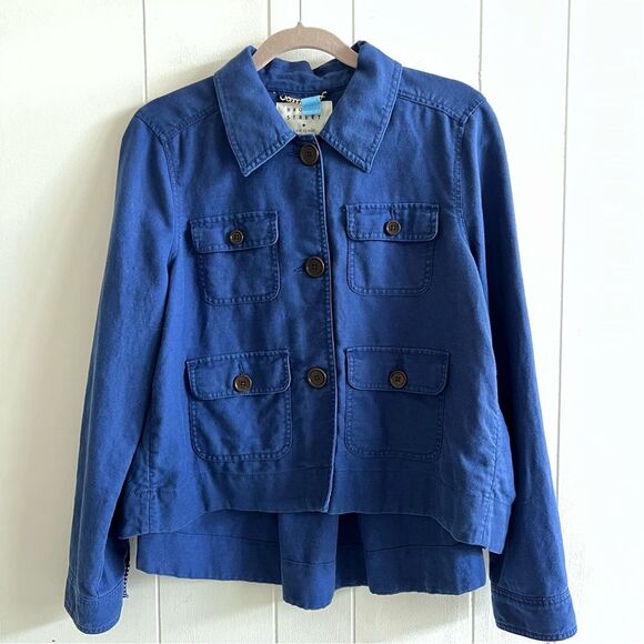 Kate Spade New York Womens Blue Broome Street Surplus Cotton Linen Jacket - Picture 3 of 12